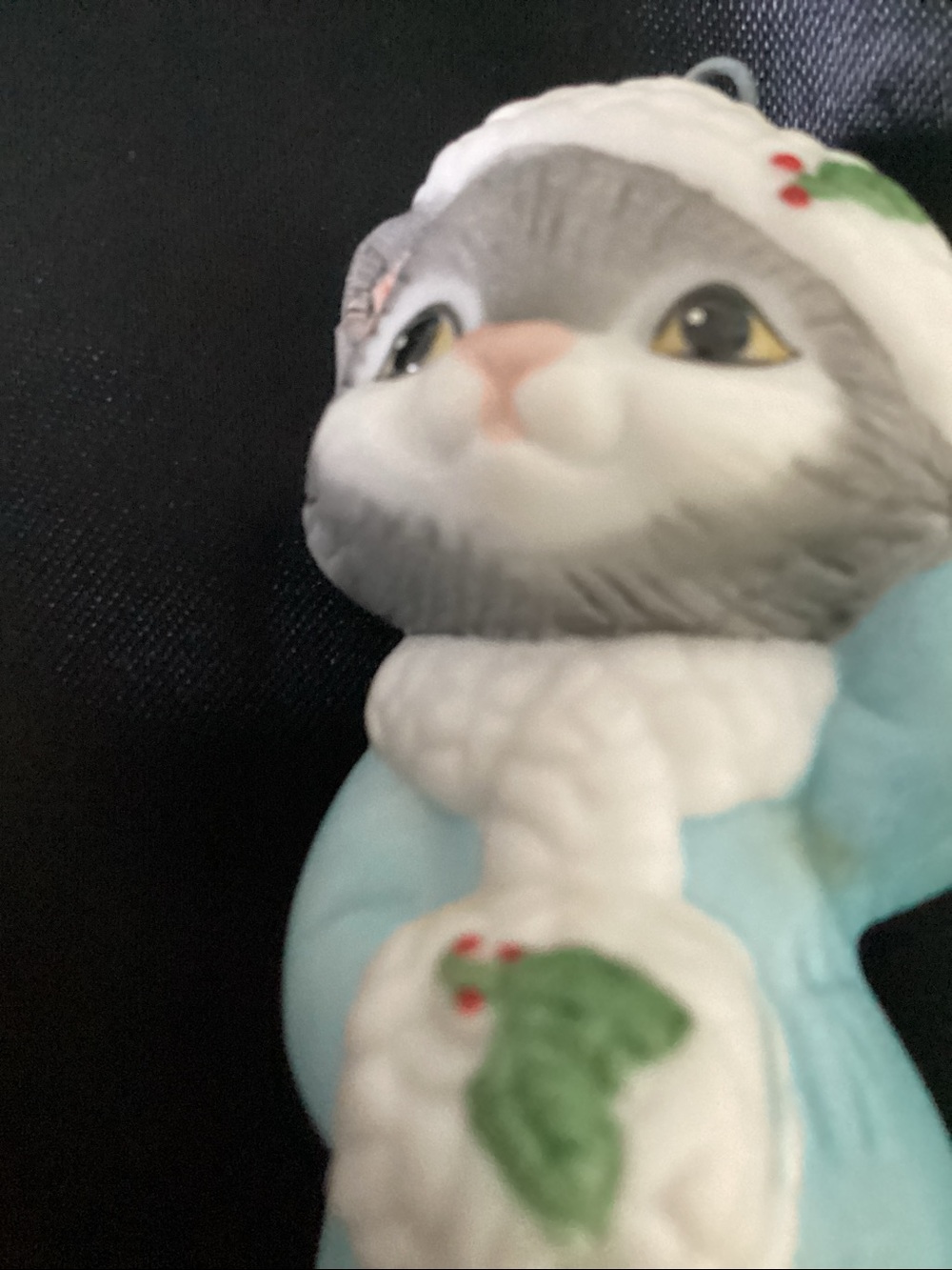 Hallmark Keepsake Ornament 1990 Christmas Kitty Blue Vintage With Box - Picture 5 of 8